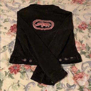 Eckō Red Black and Pink Denim Jacket